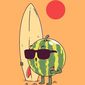 Watermeloen Surf van Artthree