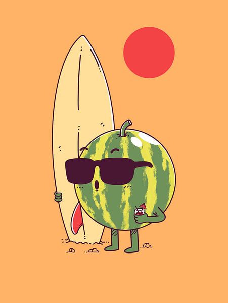 Wassermelone Surf von Artthree