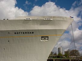 ss Rotterdam her proud bow at the quay by scheepskijkerhavenfotografie