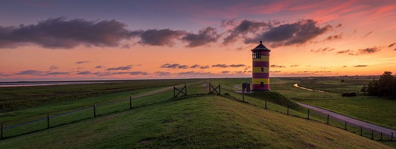 A summer morning at the Pilsum lighthouse Germany by Marga Vroom