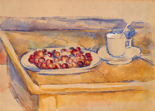 „Schale und Teller mit Kirschen“, Paul Cézanne