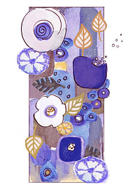 Botanical Blueprint – Illustration in blue-violet