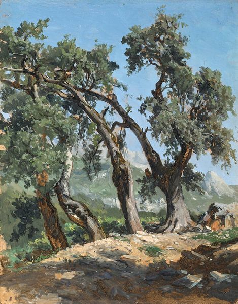 Carlos de Haes-Eichenwaldlandschaft, Antike Landschaft von finemasterpiece