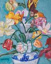 Delfter blaue Tulpenvase mit Tulpen Nr. 3 von Tanja Koelemij Miniaturansicht