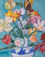 Delfts blauwe tulpenvaas met tulpen nr. 3