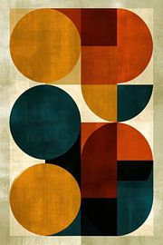 des formes colorées au mur
