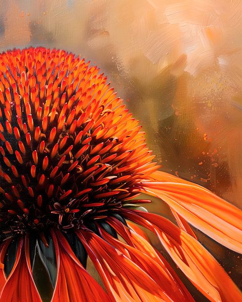 Red sunflower, echinacea by Carla van Zomeren