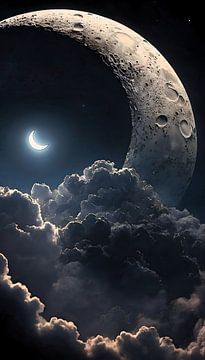 Celestial Dialogue: Der Mond und sein Echo von Retrotimes