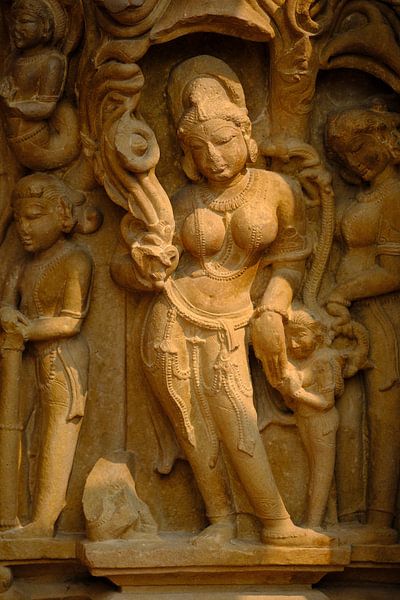 detail van kamasutra tempel india van Karel Ham