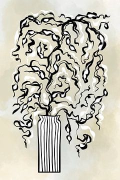 Gestileerde plant in een gestreepte vaas van Martina