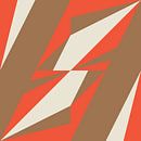 Retro geometry  with triangles in Bauhaus style in brown and orange 4 by Dina Dankers thumbnail