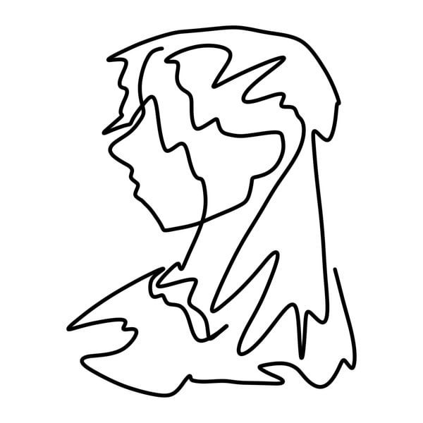 Line drawing portrait lady by Emiel de Lange