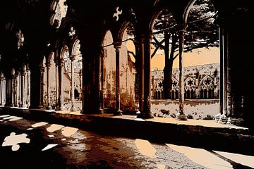 Jeu d'ombres dans le cloître, cathédrale de Salisbury, Wiltshire, Angleterre sur Mieneke Andeweg-van Rijn