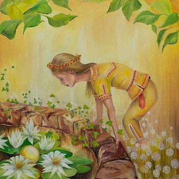 Fairy Tale Painting: Princess and the Frog King by Anne-Marie Somers