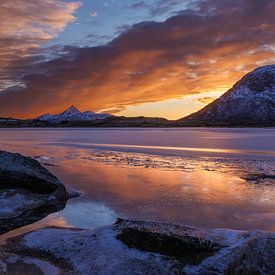 Lofoten Sonnenuntergang in der Bucht von Harald Marchhart
