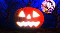 een enge halloween pompoen (3d rendering)