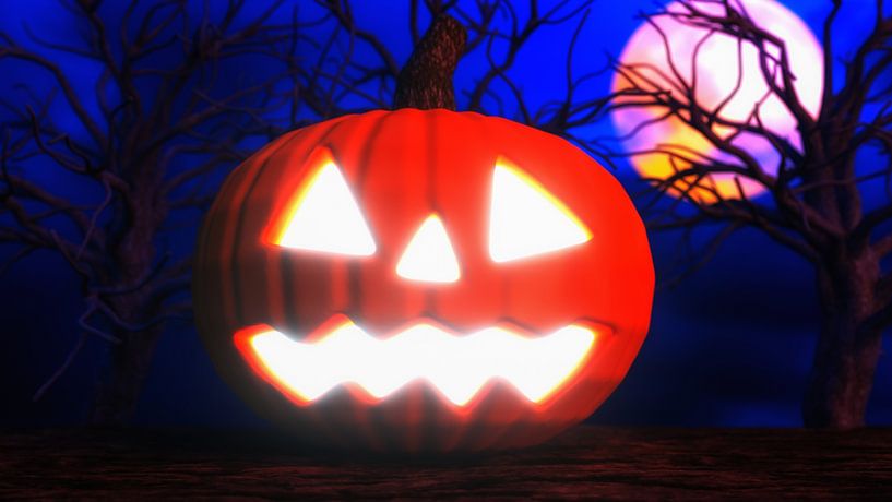 a scary halloween pumpkin (3d rendering) by Rainer Zapka
