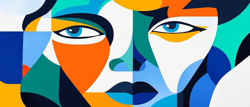 Gesichter der Farben – Gegenüberstellung  Blickwechsel im Fa von Poster Art Shop