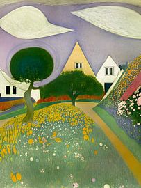 Dorp met het gele huis van Artclaud