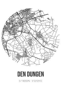Den Dungen (Noord-Brabant) | Landkaart | Zwart-wit van Rezona