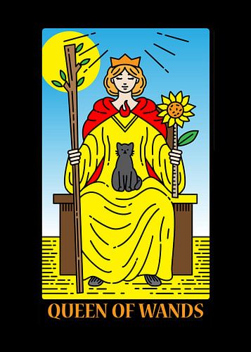 Queen of Wands Tarot Card Spiritual Wall Decoration Art Print
