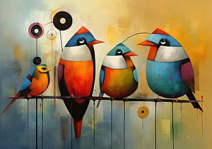 Bunte Vogelkunst