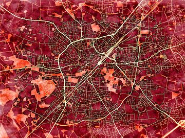 Kaart van Gütersloh in de stijl 'Amber Autumn' van Maporia