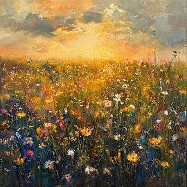 Das vergoldete Flüstern einer unendlichen Wiese unter einer sterbenden Sommersonne von Artistic