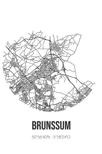 Brunssum (Limburg) | Karte | Schwarz und Weiß