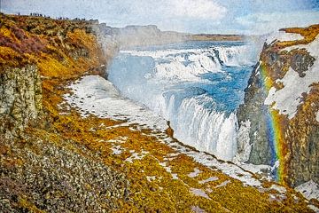 Gullfoss, IJsland van Frans Blok - foto's, kunst en andere wanddecoratie