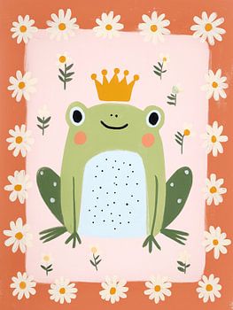 Frog Prince with Daisies – Whimsical Nursery