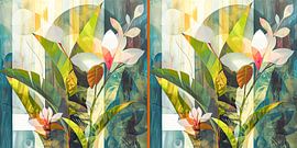 Collage Flower motif modern art