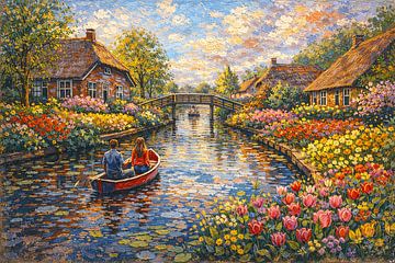 Gemälde von Giethoorn, Niederlande. von Johannes