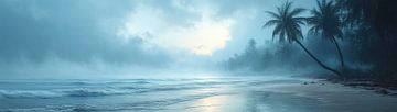 Luxe Strand Kunst | Whispering Tides van Abstract Schilderij
