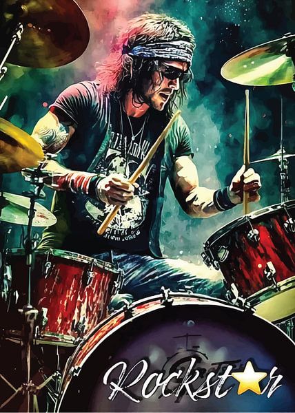 batteur rockstar par PublicArt77