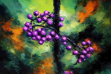 Callicarpa im Herbst