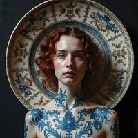 Delfter Blau Porträt von Anne