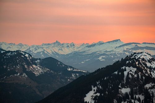 Zonsondergang over de Allgäuer Alpen