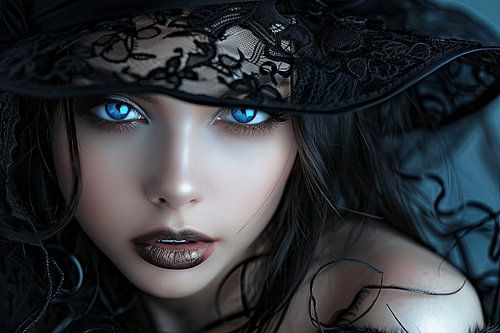 fictief portret in zwart