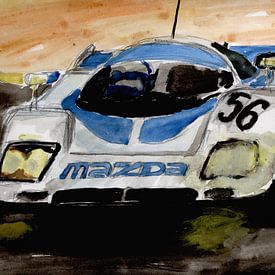 mazda le mans aquarel van Andre Bolhoeve