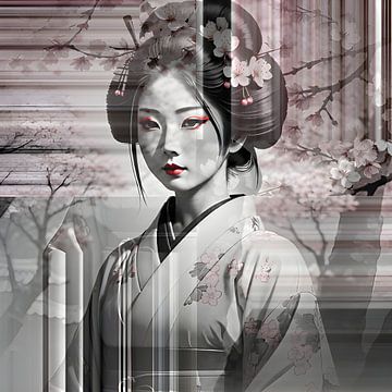 Geisha abstraite sur FoXo Art