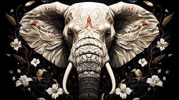 Mandala de l'éléphant sur ByNoukk