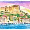 Bonifacio Cliffs Corsica - Dramatische kalkstenen kliffen met historisch stadje van Markus Bleichner