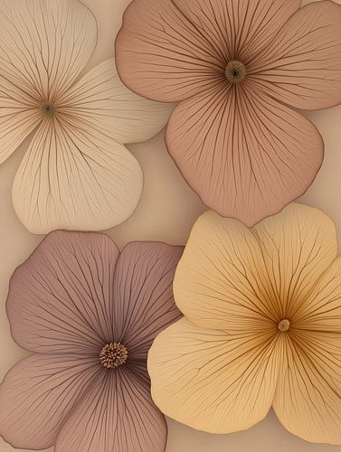 Bloemen in bruin en paars