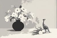 Elegant Flower Vase - Stylish Decoration with Black Birds