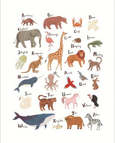 Het alfabet en dieren