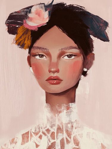 Modern portrait in pastel colours by Carla Van Iersel