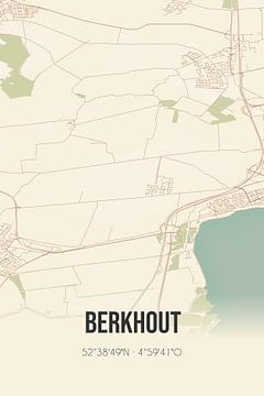 Vintage landkaart van Berkhout (Noord-Holland) van Rezona