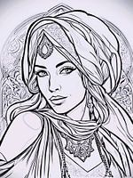 Arabian beauty as a pencil drawing
