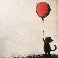 Katze mit Luftballon